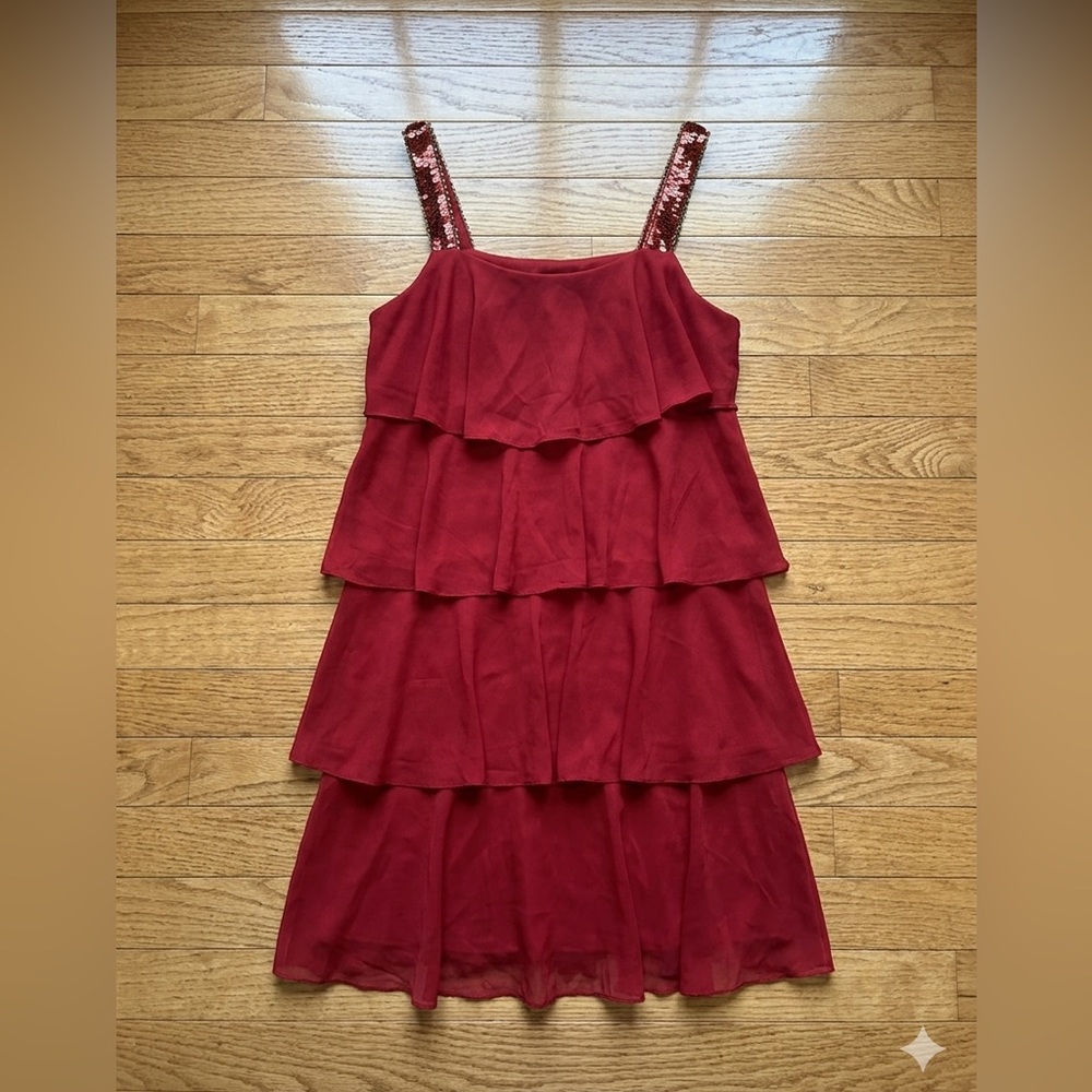 Enfocus Studio Red Dress with Subtle Stitch Detail